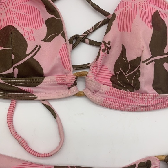 Guess Pink Brown Floral Bikini Sz small SW2053 - Picture 3 of 9